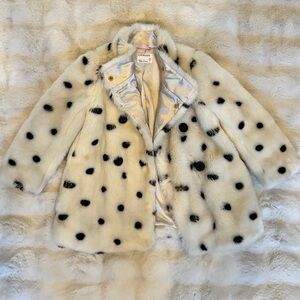 EUC JCrew Crewcuts Furry Coat size 4-5